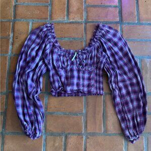 Plaid Purple Women's Top